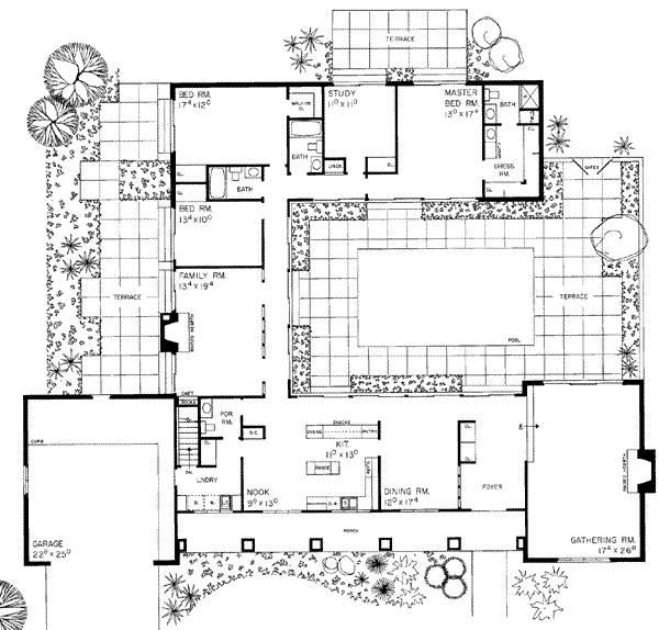 House Plan Design - Ranch Floor Plan - Main Floor Plan #72-202