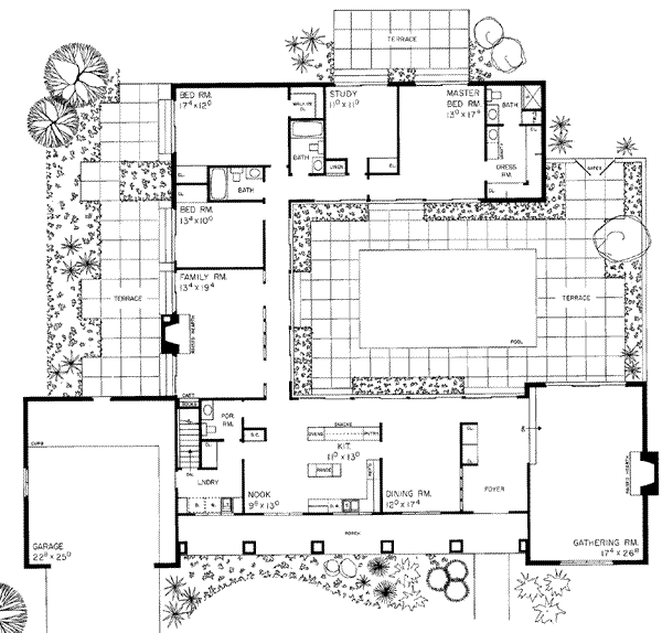 House Blueprint - Ranch Floor Plan - Main Floor Plan #72-202