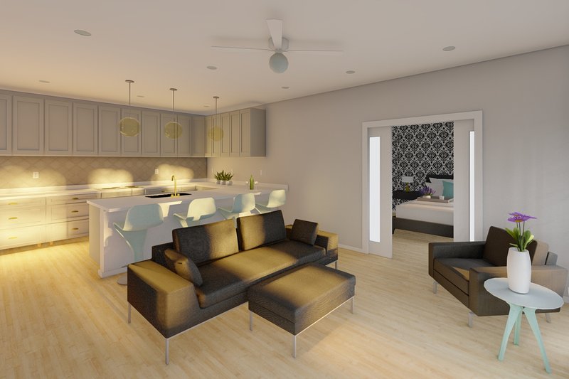Architectural House Design - Interior - Family Room for Farmhouse House Plan #126-234 - 3 bed, 2 bath