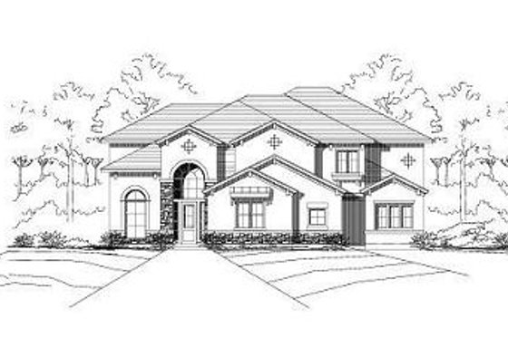 Exterior - Front Elevation for European House Plan #411-631 - 4 bed, 3.5 bath