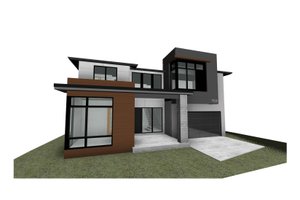 Exterior - Front Elevation 3 for Contemporary House Plan #1066-214 - 4 bed, 3.5 bath