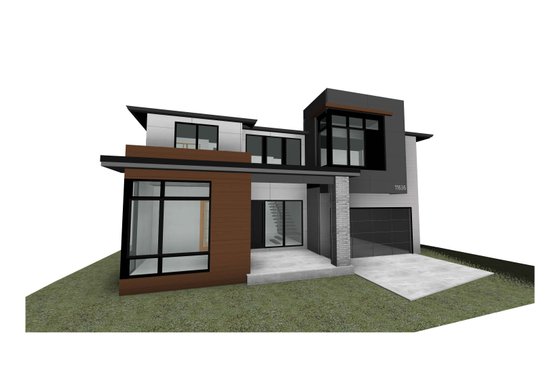 Exterior - Front Elevation 3 for Contemporary House Plan #1066-214 - 4 bed, 3.5 bath