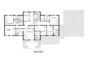 Floor Plan - Upper Floor for European House Plan #542-9 - 5 bed, 7.5 bath