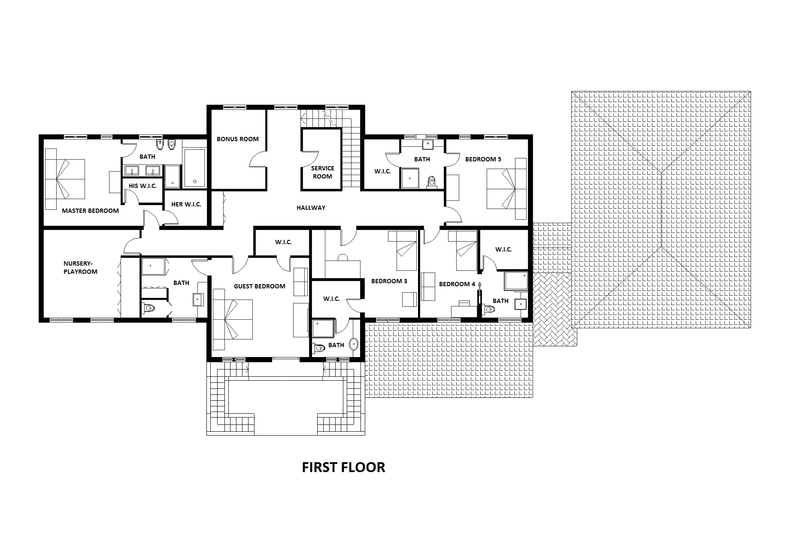 Dream House Plan - Floor Plan - Upper Floor for European House Plan #542-9 - 5 bed, 7.5 bath