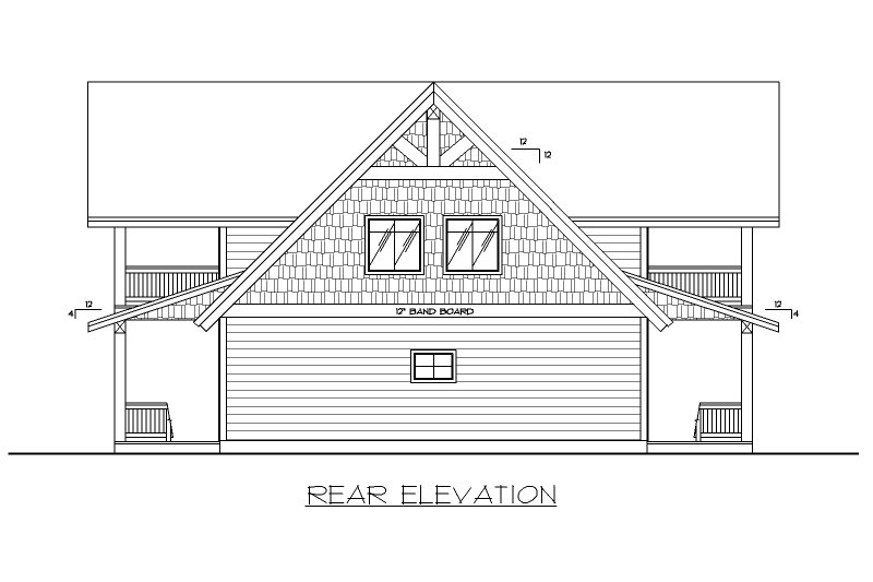 Dream House Plan - Exterior - Rear Elevation for Cabin House Plan #117-919 - 4 bed, 3.5 bath