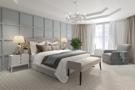 Interior - Master Bedroom 1 for Farmhouse House Plan #54-378 - 5 bed, 4 bath