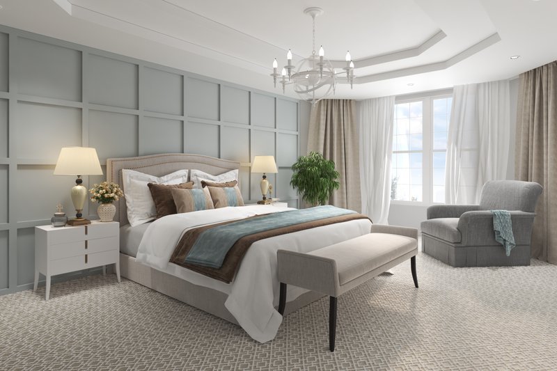 Architectural House Design - Interior - Master Bedroom 1 for Farmhouse House Plan #54-378 - 5 bed, 4 bath