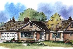 Ranch Exterior - Front Elevation Plan #18-102