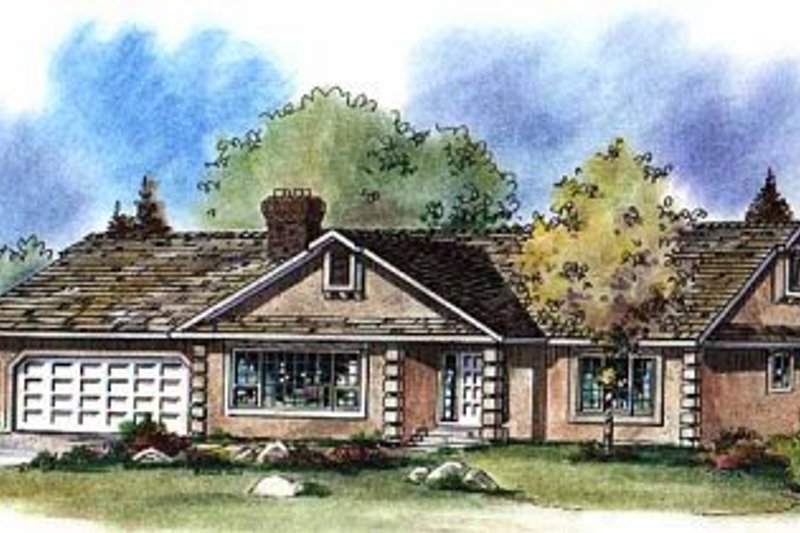 House Blueprint - Ranch Exterior - Front Elevation Plan #18-102