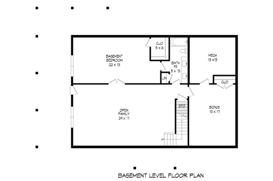 Floor Plan - Lower Floor for Country House Plan #932-573 - 4 bed, 3 bath