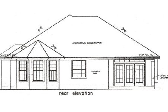 Exterior - Rear Elevation for Cottage House Plan #411-382 - 3 bed, 2 bath