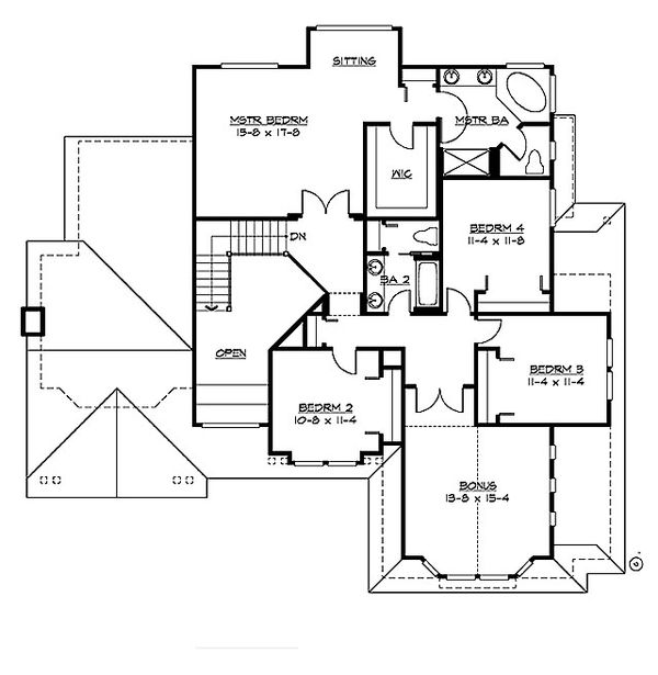 House Blueprint - Craftsman Floor Plan - Upper Floor Plan #132-212