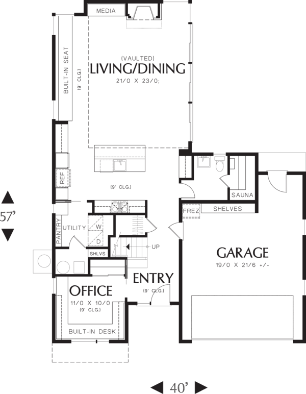 Home Plan - Modern Floor Plan - Main Floor Plan #48-571