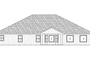 Exterior - Rear Elevation for Traditional House Plan #24-200 - 4 bed, 3 bath