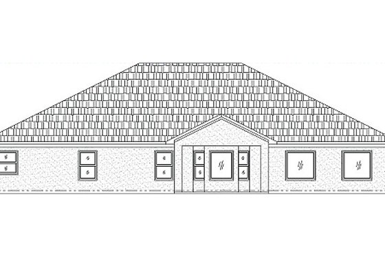 Exterior - Rear Elevation for Traditional House Plan #24-200 - 4 bed, 3 bath
