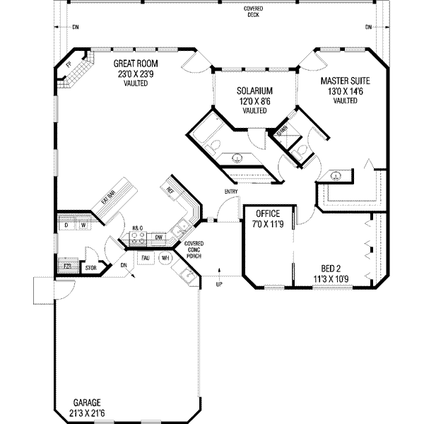 House Design - Ranch Floor Plan - Main Floor Plan #60-622
