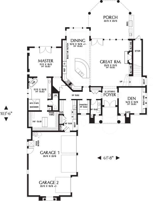 Home Plan - European Floor Plan - Main Floor Plan #48-650