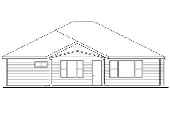 Exterior - Rear Elevation for Craftsman House Plan #124-1031 - 3 bed, 2 bath