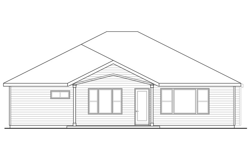 Dream House Plan - Exterior - Rear Elevation for Craftsman House Plan #124-1031 - 3 bed, 2 bath