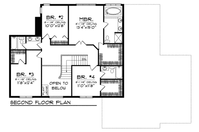 Home Plan - Floor Plan - Upper Floor for Traditional House Plan #70-732 - 4 bed, 3.5 bath