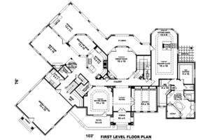 Floor Plan - Main Floor for European House Plan #81-1355 - 4 bed, 3.5 bath