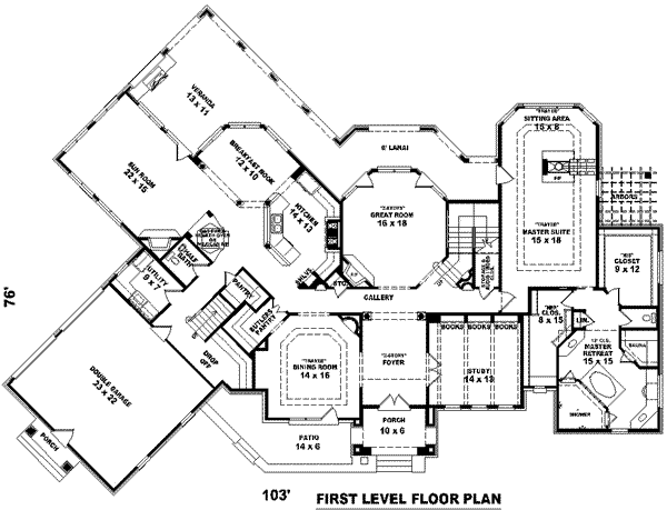 European Floor Plan - Main Floor Plan #81-1355