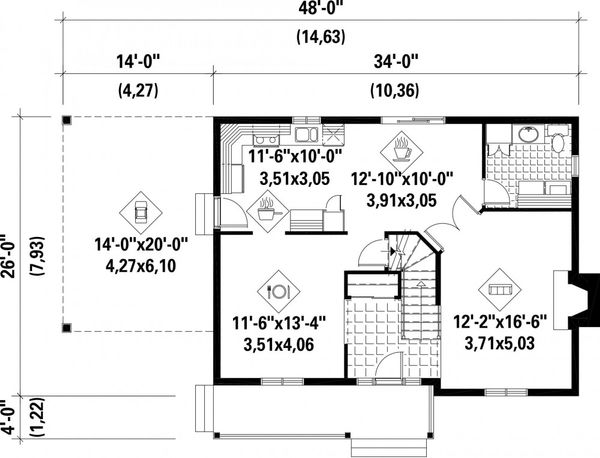 Farmhouse Floor Plan - Main Floor Plan #25-4262