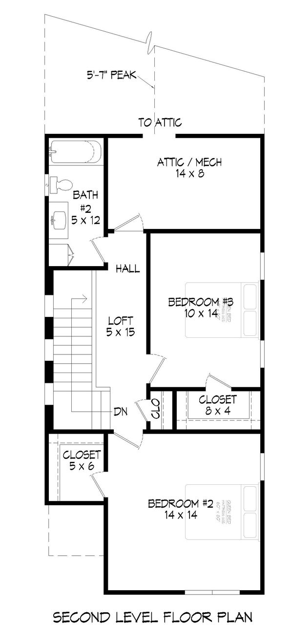 House Blueprint - Traditional Floor Plan - Upper Floor Plan #932-398
