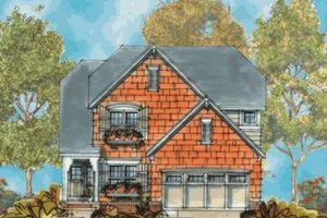 European Exterior - Front Elevation Plan #20-1741