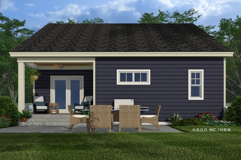 House Design - Exterior - Rear Elevation for Craftsman House Plan #51-1330 - 3 bed, 2 bath