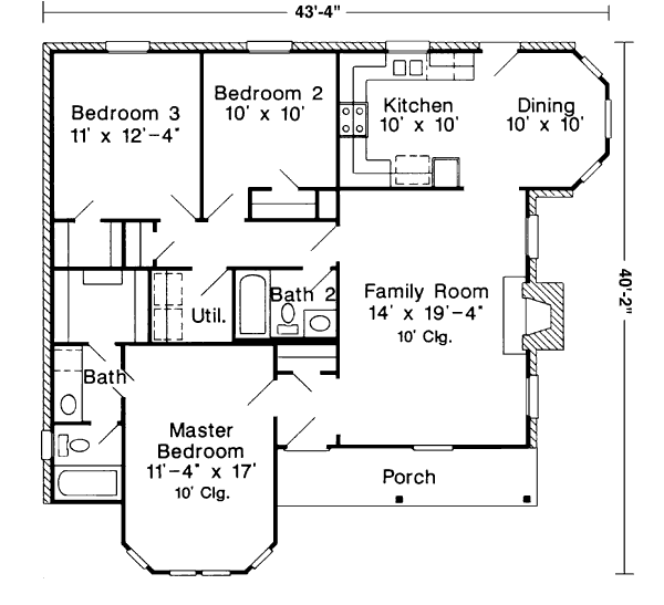 House Design - Country Floor Plan - Main Floor Plan #410-277