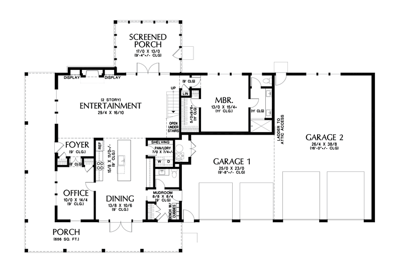 Home Plan - Floor Plan - Main Floor for Barndominium House Plan #48-1131 - 3 bed, 3.5 bath