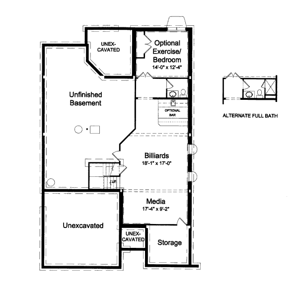 Dream House Plan - Craftsman Floor Plan - Lower Floor Plan #46-432