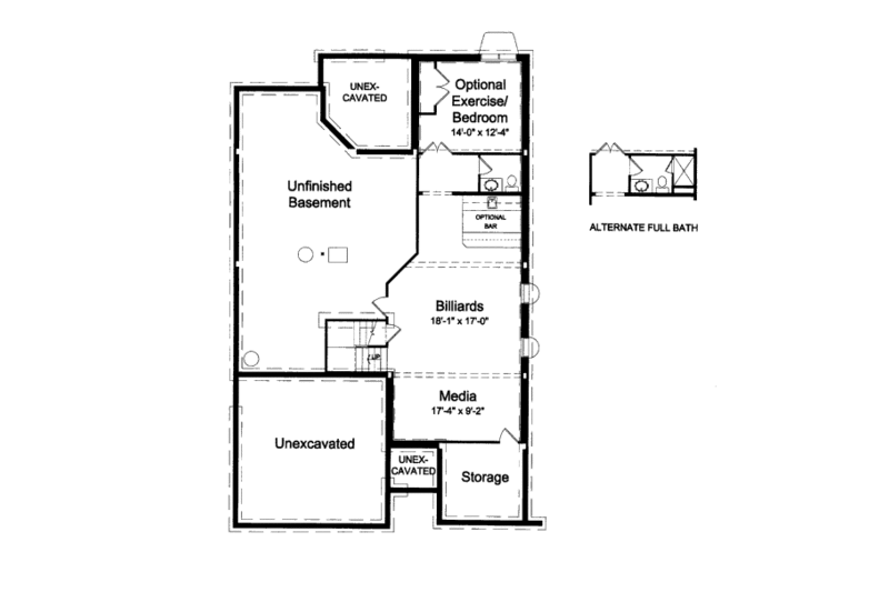 Dream House Plan - Floor Plan - Lower Floor for Craftsman House Plan #46-432 - 3 bed, 2 bath