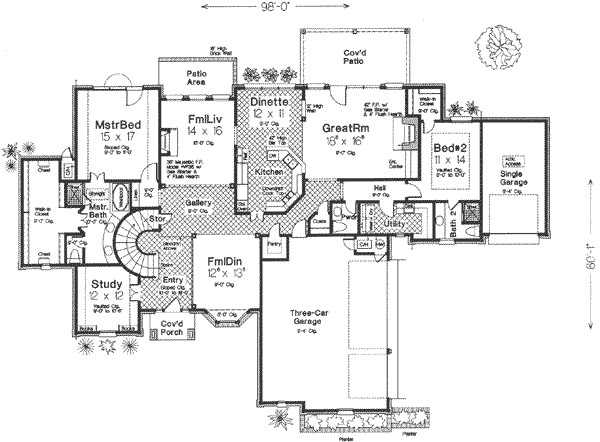 European Floor Plan - Main Floor Plan #310-341