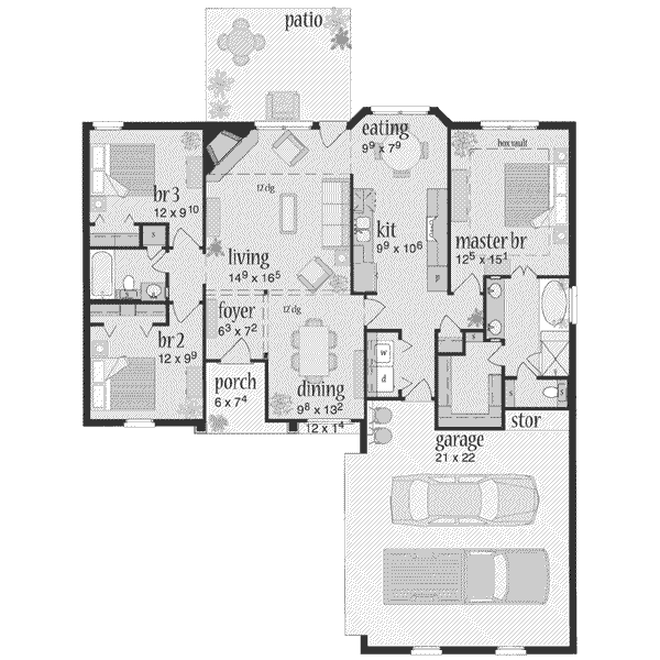 European Floor Plan - Main Floor Plan #36-318