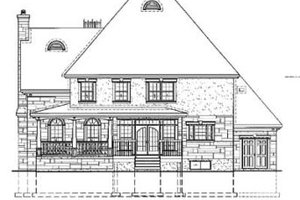 Exterior - Rear Elevation for European House Plan #25-283 - 4 bed, 2.5 bath