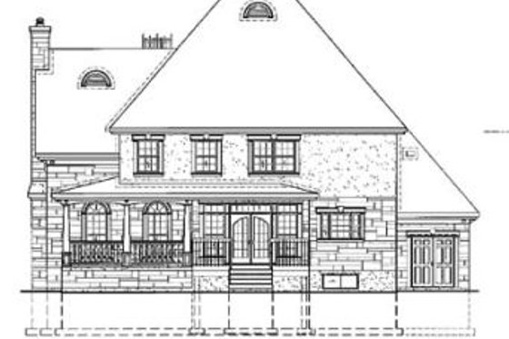 Exterior - Rear Elevation for European House Plan #25-283 - 4 bed, 2.5 bath