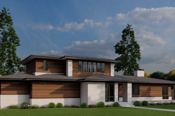 Exterior - Front Elevation 3 for Modern House Plan #923-432 - 4 bed, 5.5 bath