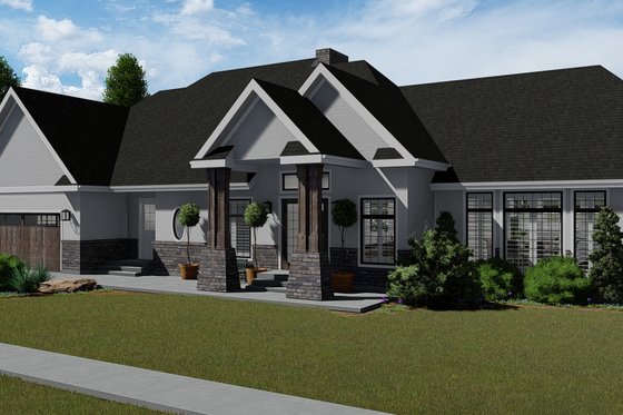 Exterior - Front Elevation 10 for European House Plan #1060-75 - 3 bed, 3.5 bath