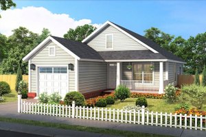 Cottage Exterior - Front Elevation Plan #513-2187