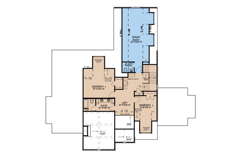 Architectural House Design - Floor Plan - Upper Floor for European House Plan #923-184 - 3 bed, 2.5 bath