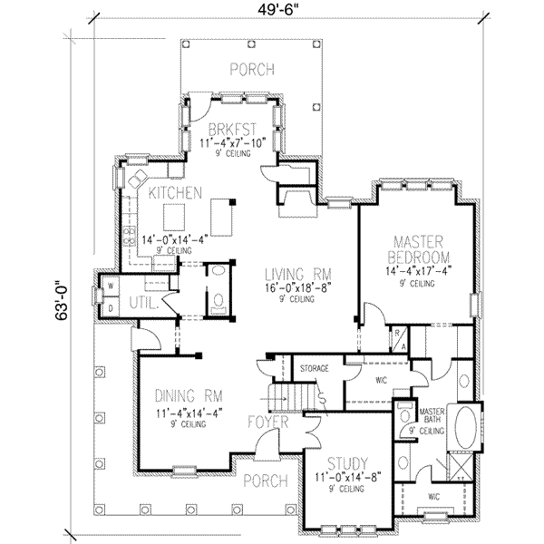 Home Plan - Victorian Floor Plan - Main Floor Plan #410-407
