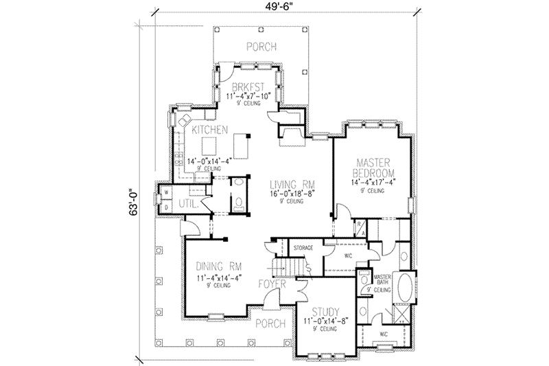 Dream House Plan - Floor Plan - Main Floor for Victorian House Plan #410-407 - 3 bed, 2.5 bath