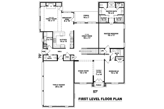 Floor Plan - Main Floor for European House Plan #81-1586 - 5 bed, 4.5 bath