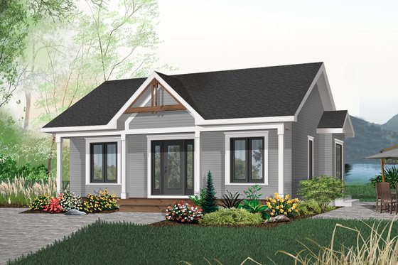 Cottage Exterior - Front Elevation Plan #23-512