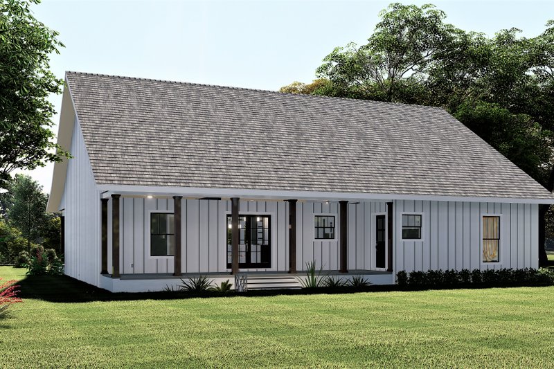 House Design - Exterior - Rear Elevation for Farmhouse House Plan #44-249 - 4 bed, 2 bath