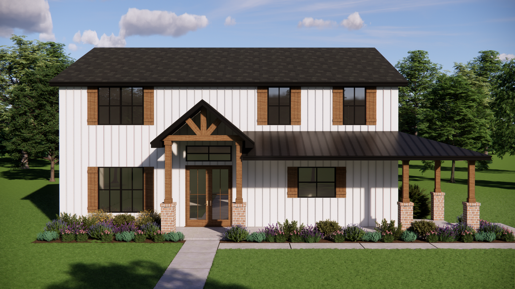 Exterior - Front Elevation 2 for Farmhouse House Plan #1119-13 - 5 bed, 4 bath