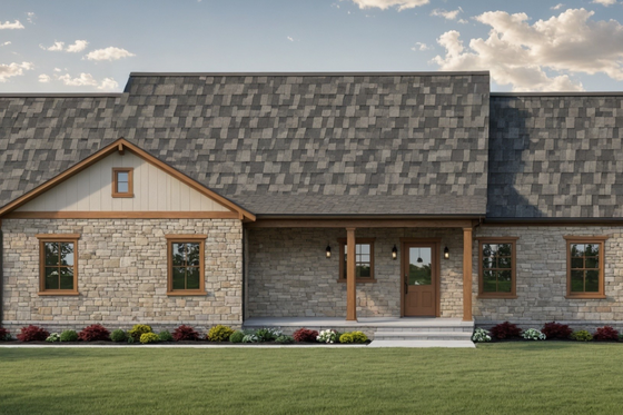 Exterior - Rear Elevation for Farmhouse House Plan #21-531 - 3 bed, 2.5 bath