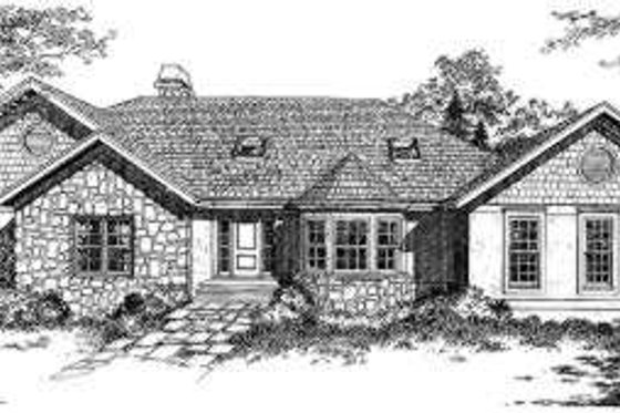 Exterior - Front Elevation for Traditional House Plan #322-105 - 3 bed, 2 bath